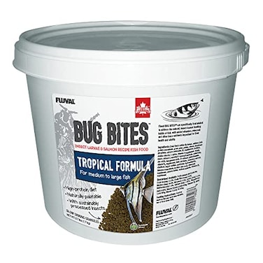 Fluval Bug Bites Tropical Fish Food Large Granules for Medium to Large Sized Fish 374 lb A6597 Brown