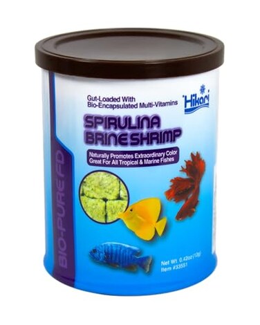 Hikari BioPure Freeze Dried Spirulina Brine Shrimp Cubes for Pets 042Ounce