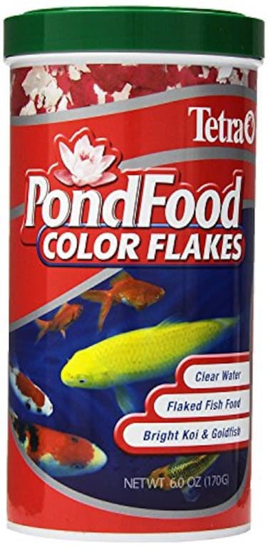 Tetra Pond Flakes Color Enhancing Complete Nutrition for Smaller Pond Fish Goldfish and Koi Fish 6 oz