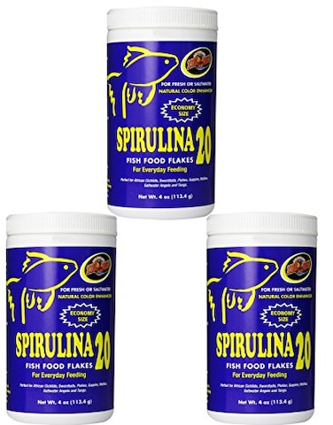 Zoo Med Spirulina 20 Flake Fish Food 4Ounce 3 Pack