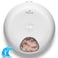 iPettie Donut Frost 6 Meal Cordless Automatic Pet Feeder Dry Wet Food Automatic Cat Feeder with Two Ice Packs Rechargeable Massive Battery Programmable Timer Classic White