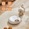 iPettie Donut Frost 6 Meal Cordless Automatic Pet Feeder Dry Wet Food Automatic Cat Feeder with Two Ice Packs Rechargeable Massive Battery Programmable Timer Classic White