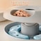 iPettie Donut Frost 6 Meal Cordless Automatic Pet Feeder Dry Wet Food Automatic Cat Feeder with Two Ice Packs Rechargeable Massive Battery Programmable Timer Classic White