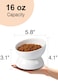 ABRUTY Cat Water Bowl 16 OZ Ceramic Elevated Cat Bowls 15 Tilted and Raised Pet Food Dish Anti Vomiting Protect Pets Spines and Whisker Fatigue