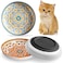 Kitwinney NonSlip Cat Bowls Ceramic Cat Food Bowl Set with Silicone Base Cats Dishes Cute Plates for Feeding Indoor Cats Kitten Small Dogs Multi Deeper