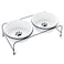 GDCZ Porcelain Raised Cat Bowls with Heighten Metal Stand and Non Slip Bottom 15 Ounces White