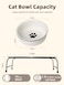 GDCZ Porcelain Raised Cat Bowls with Heighten Metal Stand and Non Slip Bottom 15 Ounces White
