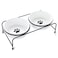 GDCZ Porcelain Raised Cat Bowls with Heighten Metal Stand and Non Slip Bottom 15 Ounces White