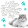 VICTHY 100pcs Cat Nail Caps Clear Cat Claw Covers Kitten Nail Caps with Adhesives and Applicators M Clear