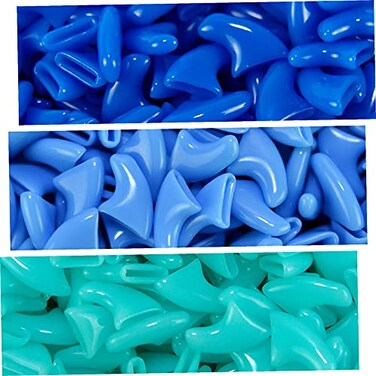 zetpo 60 pcs Cat Nail Caps Cat Claw Covers with Adhesives and Applicators L Blue Sky Blue Turquoise
