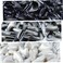 zetpo 60 pcs Cat Nail Caps Cat Claw Covers with Adhesives and Applicators S Black Silver White