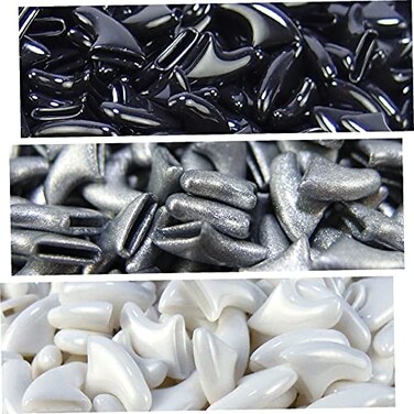 zetpo 60 pcs Cat Nail Caps Cat Claw Covers with Adhesives and Applicators S Black Silver White