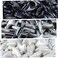 zetpo 60 pcs Cat Nail Caps Cat Claw Covers with Adhesives and Applicators S Black Silver White