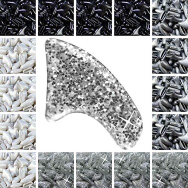 zetpo 80 pcs Cat Claw Covers Cat Nail Caps with Adhesives and Applicators L Black Silver Silver Glitter White