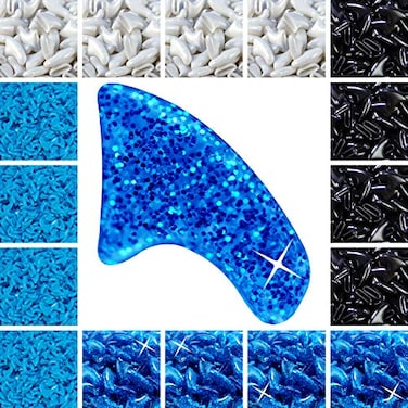 zetpo 80 pcs Cat Claw Covers Cat Nail Caps with Adhesives and Applicators M White Black Blue Glitter Sky Blue