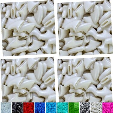 zetpo 80 pcs Cat Nail Caps Cat Claw Covers with Adhesives and Applicators Pearl White L