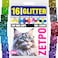 zetpo Glitter Cat Nail Caps Cat Claw Covers with Adhesives and Applicators 16x Glitter 160 pcs XS