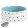 FUN ELEMENTS Fun Elements Ceramic Dog Bowls Large 64 Fl Oz Heavy Duty Adorable Dog Patterns Large Blue
