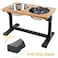 HTB Elevated Dog Bowls Adjustable Pet Bowl Stand MetalBamboo 112 to 16 Tall