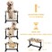 HTB Elevated Dog Bowls Adjustable Pet Bowl Stand MetalBamboo 112 to 16 Tall