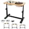 HTB Elevated Dog Bowls Adjustable Pet Bowl Stand MetalBamboo 112 to 16 Tall