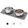 Ptlom Pet Placemat for Dog and Cat Mat for Prevent Food and Water Overflow Suitable for Medium and Small Pet Grey Silicone