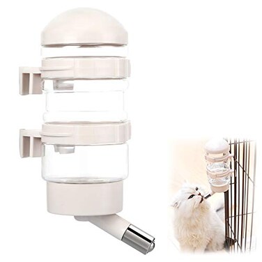 fatdaa Dog Kennel Water Dispenser No Drip Water Bottle Container ABS Material BPA Free 16oz for Small Animals