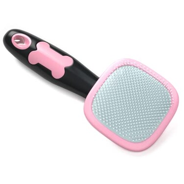 Glendan Dog Cat Grooming Brush Slicker Shedding Tools Pink