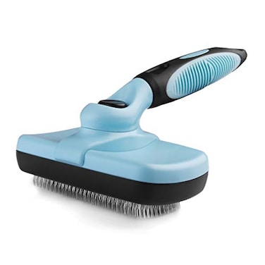 Pets First SelfCleaning Slicker Brush for Dogs and Cats Retractable Design for Quick Pet Fur Removal Fine Bristles to Detangle and Massage