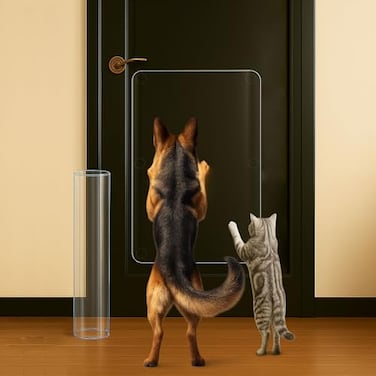 Lupvar Heavy Duty Door Protector from Dog Scratching 16 x 30 Transparent PVC Pet Door Guard Protection Easy Install Remove CustomCut AntiScratch Shield for Interior Doors Cat Damage Prevention 1Pack