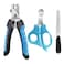 LDJZON Pet Nail Clippers and Trimmers Set Safety Guard to Avoid Over Cutting Razor Sharp Blades Grooming Tool for All Small Large Dog Cat BlueBlack