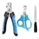 LDJZON Pet Nail Clippers and Trimmers Set Safety Guard to Avoid Over Cutting Razor Sharp Blades Grooming Tool for All Small Large Dog Cat BlueBlack