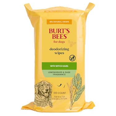 BURT'S BEES Burts Bees for Pets Dog Wipes for Daily Grooming with Witch Hazel Deodorizing Wipes That Clean Paws and Face 98 Natural Origin Waterless Bath Formula 100 Count
