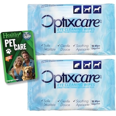 Healthy Surplus Optixcare Eye Cleaning Wipes for Dogs and Cats 50 Count 2 Pack 100 Total Wipes