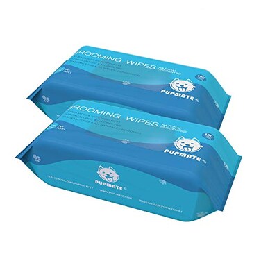 PUPMATE Natural Pet Grooming Wipes 100 Fresh Counts Extra Moist Thick for Dogs Cats Puppies Kittens