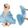 Patas Lague Absorbent Dog Towel for Drying Dogs Large 35x15 Extra Large Microfiber Quick Drying Pet Bath Towel with Hand Pockets Machine Washable Pet Shammy Blue