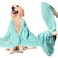 Patas Lague Absorbent Dog Towel for Drying Dogs Large 35x15 Extra Large Microfiber Quick Drying Pet Bath Towel with Hand Pockets Machine Washable Pet Shammy Aqua