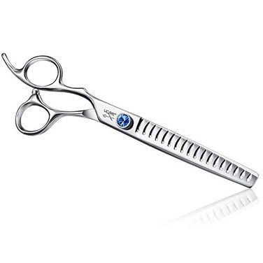 JASON Left Handed 7 18Tooth Texturising Dog Grooming Chunkers Scissor Ergonomic Cats Grooming Shears Pets Trimming Kit with Offset Handle Sharp Comfortable Shear Christmas Gift