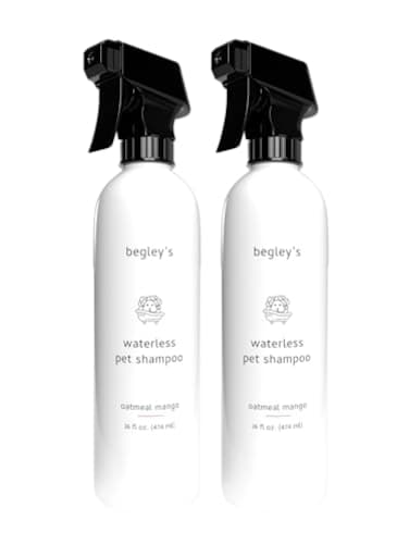 Begley's Begleys No Rinse Waterless Pet Shampoo Bathless Cleaning Deodorizing and Odor Removal for a Shiny Fresh Smelling Coat Effective for Dogs Puppies and Cats Fresh Oatmeal Mango Scent