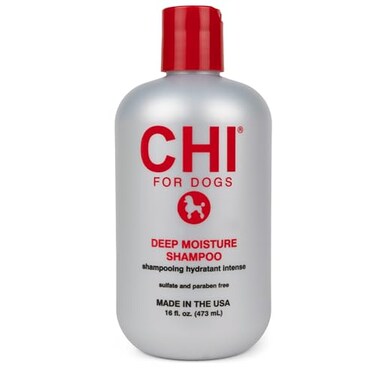 CHI for Dogs Deep Moisture Shampoo pH Balanced Hydrating Dog Shampoo Dry Skin Ionic Technology Soft Shiny Coat 16 FL OZ Made USA