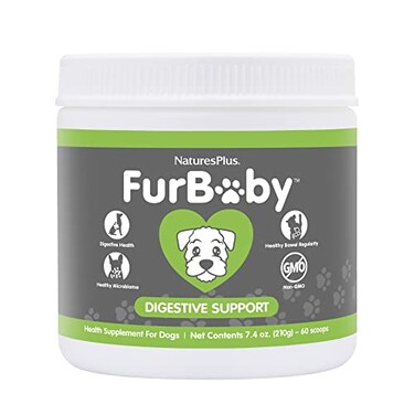 NaturesPlus FurBaby Digestive Support for Dogs 74 oz Promotes Optimal Digestion NonGMO 60 Servings