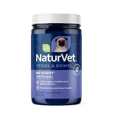 NaturVet No Scoot for Dogs Plus Pumpkin Supports Healthy Anal Gland Bowel Function Enhanced with Beet Pulp Psyllium Husk 54oz Powder