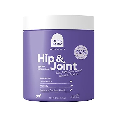 Open Farm Hip Joint Chews Dog Supplement Dog Vitamins Supports Joint Health and Mobility Using Traceable and VetApproved Ingredients 127 oz 90 Count