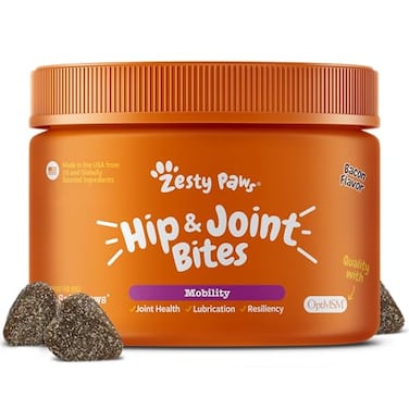 Zesty Paws Hip and Joint for Dogs Glucosamine for Dogs Hip and Joint Supplement with Chondroitin MSM Vitamins C E Bacon 50 Count