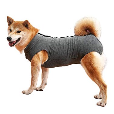 Dotoner Dog Recovery Suit Abdominal Wound Puppy Surgical Clothes PostOperative Vest Pet After Surgery Wear Substitute ECollar ConeXL Grey