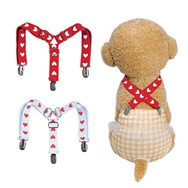Poualss 2Pcs Adjustable Dog Suspenders