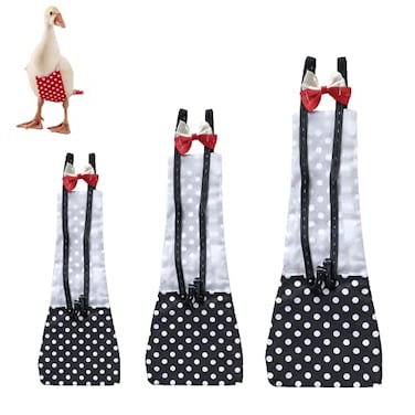 Winmany Chicken Duck Goose Diaper Washable Pet Bow Tie Diapers for Hens Roosters Poultry 1 Pack L Black