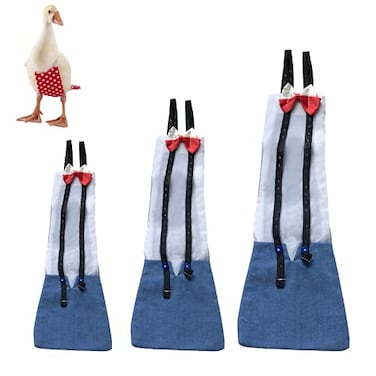 Winmany Chicken Duck Goose Diaper Washable Pet Bow Tie Diapers for Hens Roosters Poultry 1 Pack M Blue
