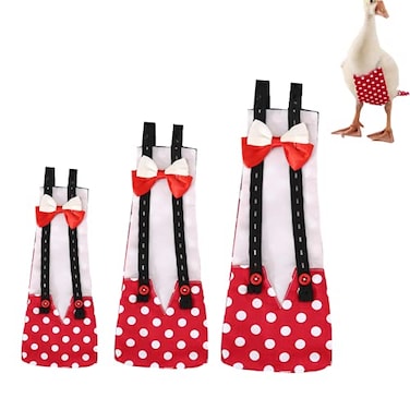 Winmany Chicken Duck Goose Diaper Washable Pet Bow Tie Diapers for Hens Roosters Poultry 1 Pack S Red