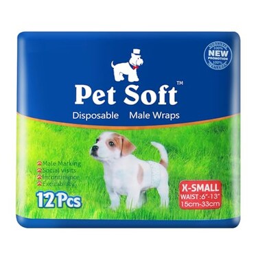 Pet Soft Disposable Male Wrap Dog Diaper12PcsXS
